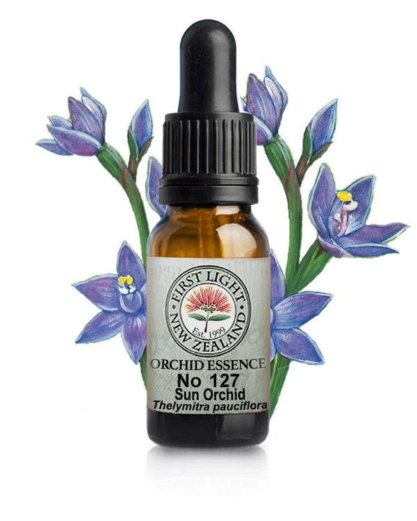 No 127 Sun Orchid flower essence, 10ml stock oral dropper bottle